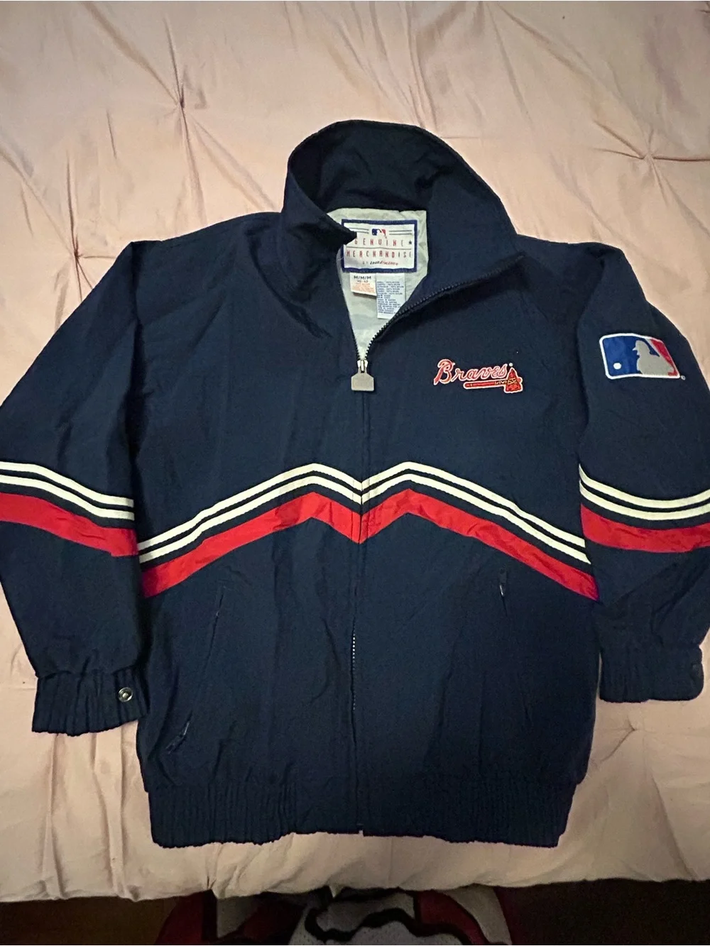 90’s GM Atlanta Braves Logo Athletic MLB Windbreaker Jacket Size M 10-12